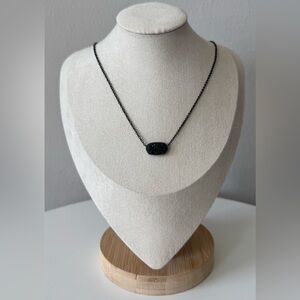 Kendra Scott Elisa Pendant Necklace in Black Drusy